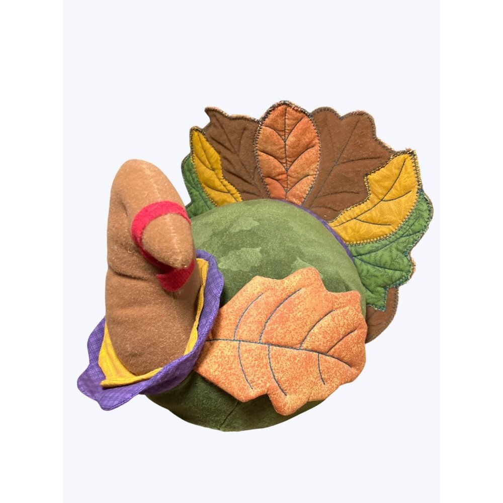 Hallmark Thanksgiving Turkey Plush Decoration 9" Polyester  Cardboard Stiffener